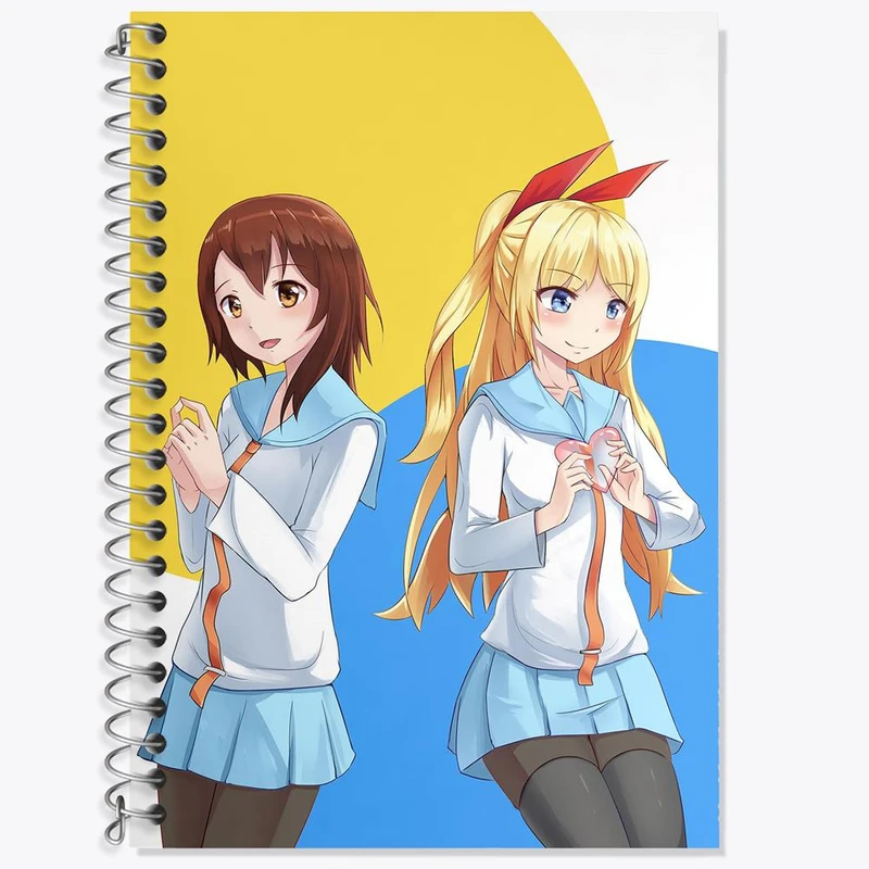 دفتر زبان 50 برگ خندالو مدل سه خط طرح اونودرا انیمه عشق دروغین کد 17180