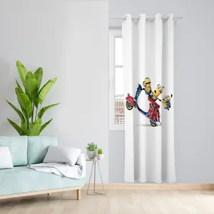 پرده طرح مینیون مدل مخمل پانچی کد L 1157R Z سایز 140x200 سانتی متر