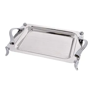 سینی دسته دار یونیک طرح خطی کد 4043 سایز 26*42 سانتی متر