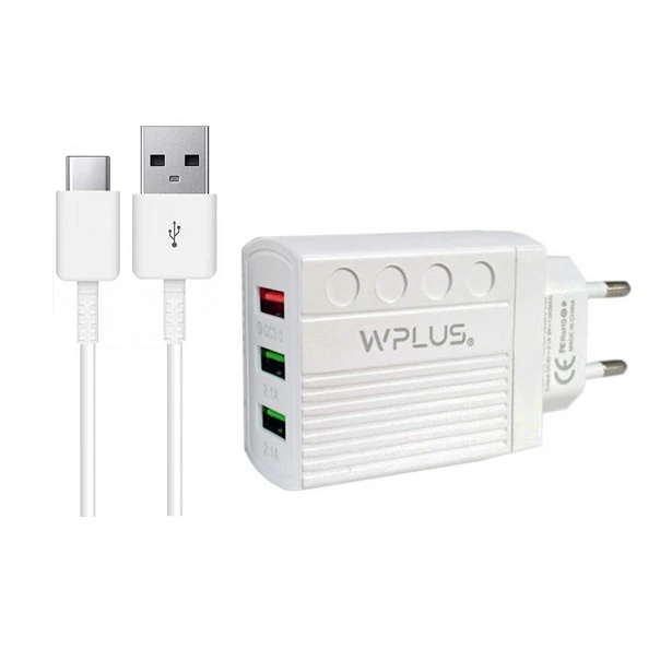 شارژر دیواری دبلیو پلاس مدل WPLUS به همراه کابل تبدیل USB-C