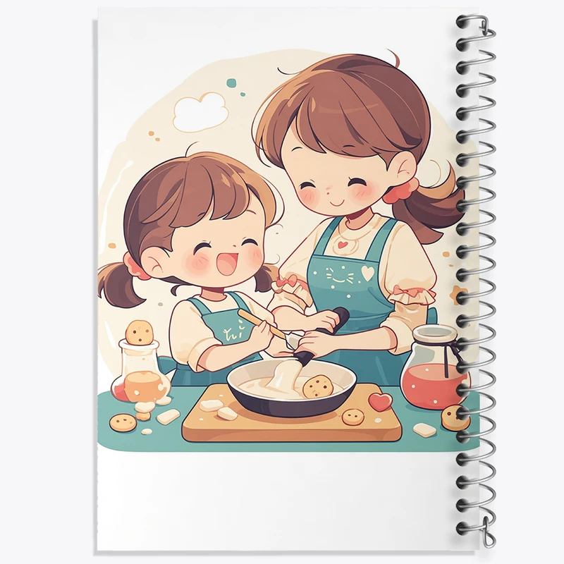 دفتر ژورنال نویسی 50 برگ خندالو مدل نقطه ای طرح کیک و شیرینی پزی کد 36663