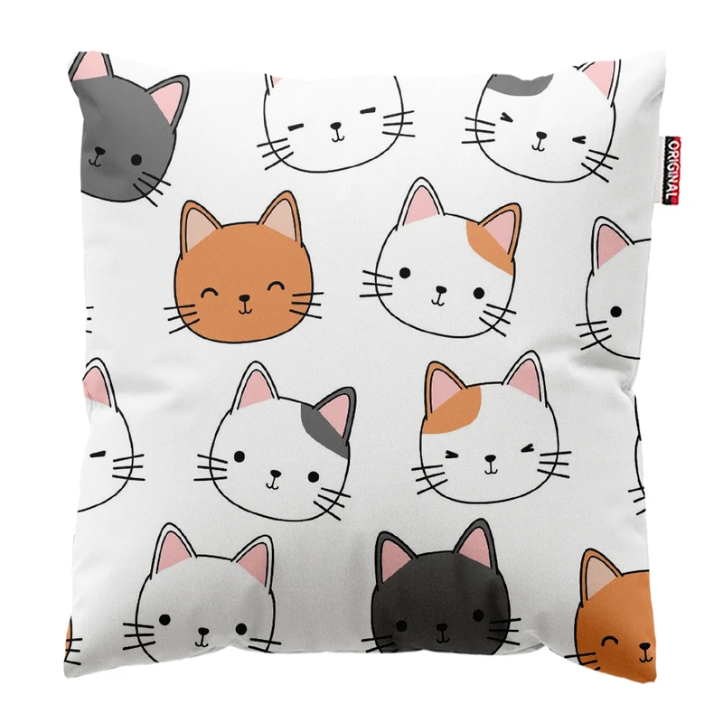  کوسن پاد آفرین طرح گربه های بامزه کد 4948 سایز 30*30 سانتی متر