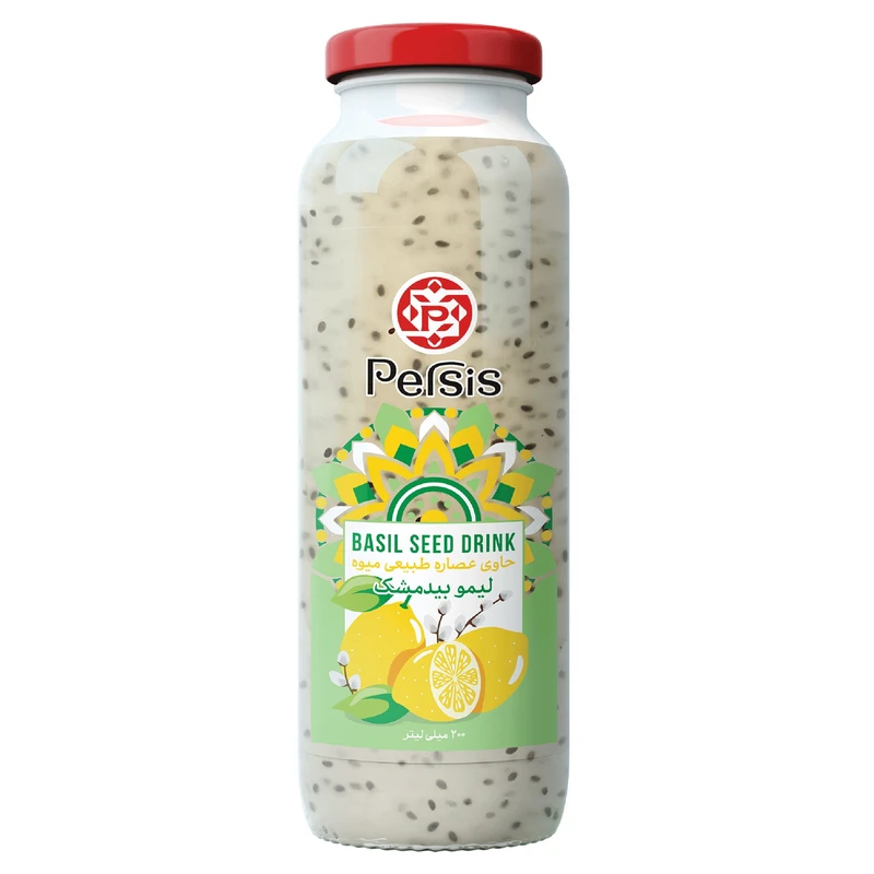 نوشیدنی بدون گاز لیمو بیدمشک حاوی دانه ریحان پرسیس - 200 میلی لیتر
