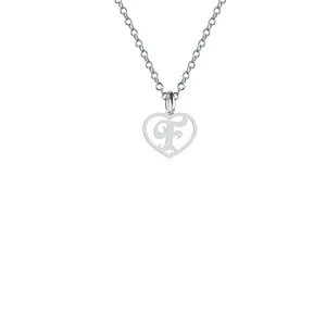 گردنبند نقره زنانه هایکا مدل قلب و حرف F کد n.ha2 -762