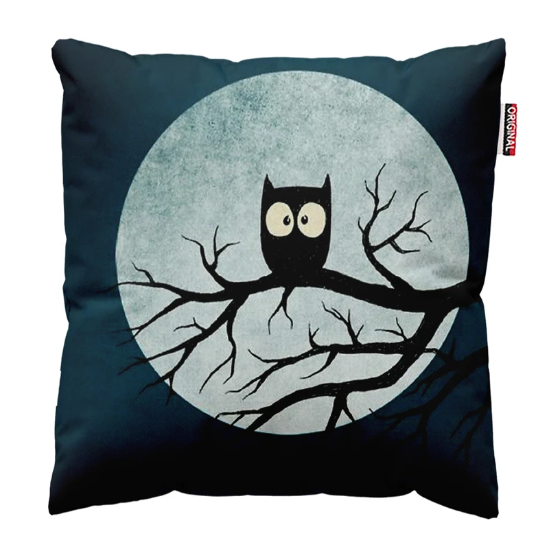 کوسن پاد آفرین مدل جغد در شب کد 556 سایز 30*30 سانتی متر