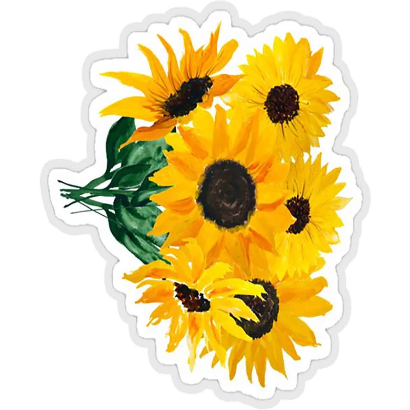 استیکر لپ تاپ طرح painted sunflower bouguet کد ST1367