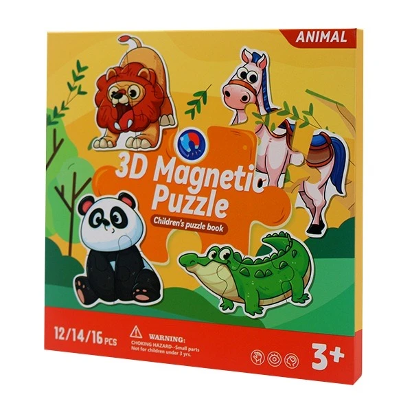 بازی آموزشی پازل کتابی مگنتی مدل سه بعدی طرح حیوانات کد 27019