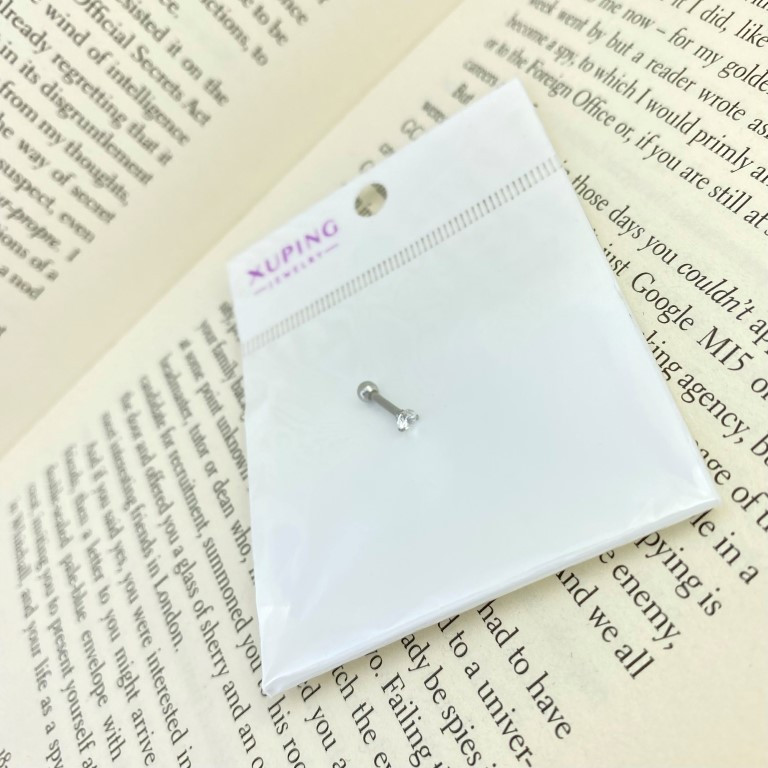 پیرسینگ گوش زنانه ژوپینگ مدل تک نگین کد P4146