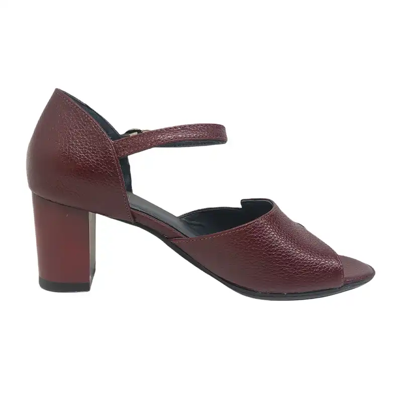 صندل زنانه سرزمین چرم کد 1709 رنگ زرشکی