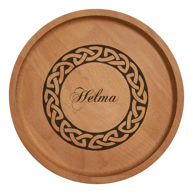 بشقاب چوبی مدل اسم هلما 36598