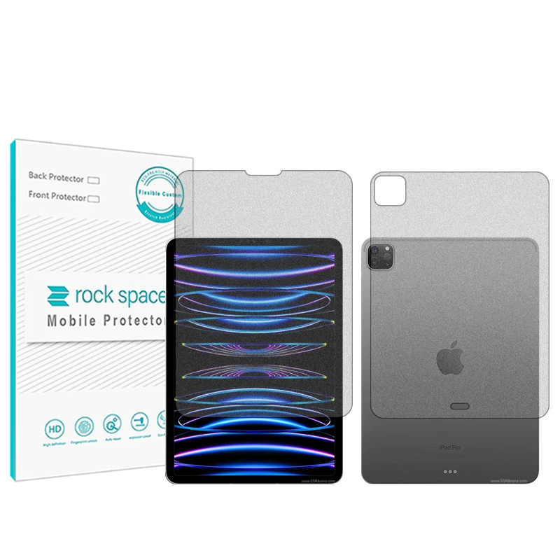 محافظ صفحه نمایش مات راک اسپیس مدل HyMTT مناسب برای تبلت اپل iPad Pro 11 (2022) به همراه محافظ پشت تبلت