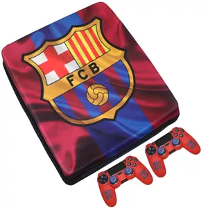 کیف حمل کنسول بازی پلی استیشن 4 مدل FF barcelona به همراه محافظ دسته و روکش آنالوگ