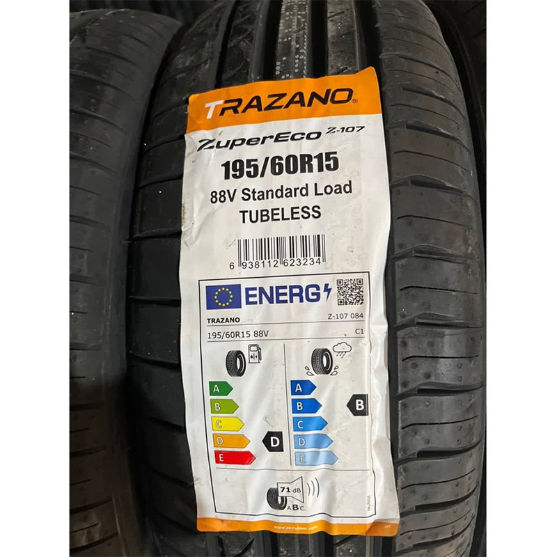 لاستیک خودرو ترازانو مدل Z107 سایز195/60/15-دو حلقه