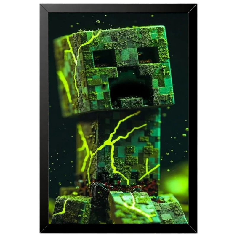 تابلو بکلیت طرح گیمینگ ماینکرفت Minecraft مدل B-po2296 فریم مشکی