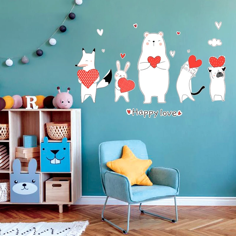 استیکر دیواری کودک گراسیپا مدل حیوانات شاد کد sh01