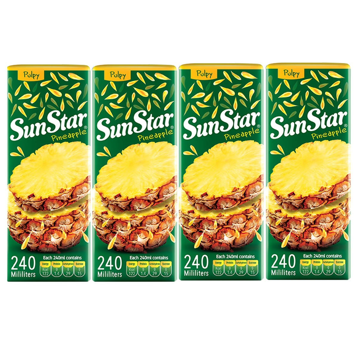 آبمیوه آناناس سان استار - حجم 240 میلی لیتر بسته 4 عددی