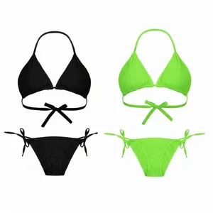 مایو دو تکه زنانه مدل اسفنجی بسته 2 عددی