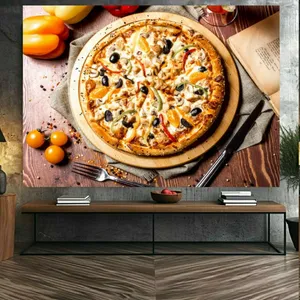 تابلو بوم طرح مخمل پیتزا مدل پنیری کد BK23439