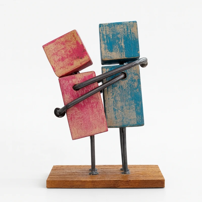 مجسمه چوبی هنرانه مدل عشق