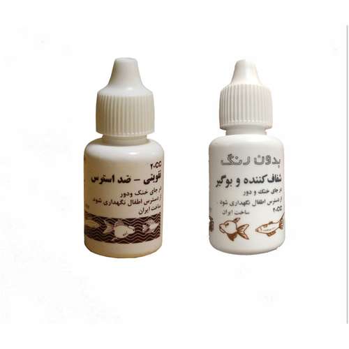 داروی ضد استرس آبزیان و شفاف کننده آب آکواریوم مدل ماهیان زینتی پارسیس حجم 40 میلی لیتر بسته 2 عددی