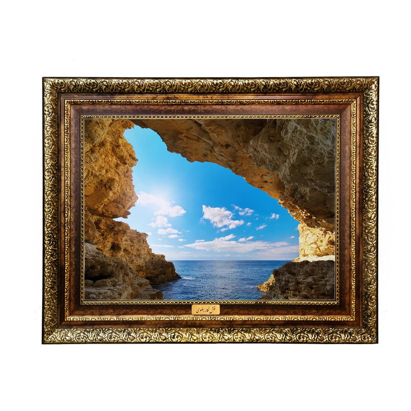 تابلو فرش ماشینی نقش نگار رضوی طرح منظره کد 118H