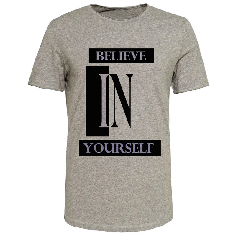 تیشرت آستین کوتاه مردانه مدل TEXT کد B195 رنگ طوسی