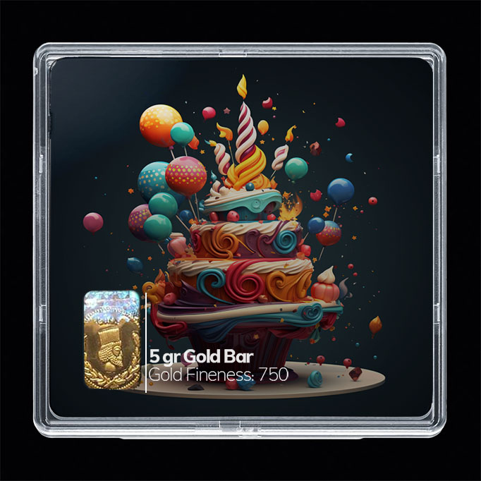 شمش طلا 18 عیار مدوپد مدل کیک کد SG10867