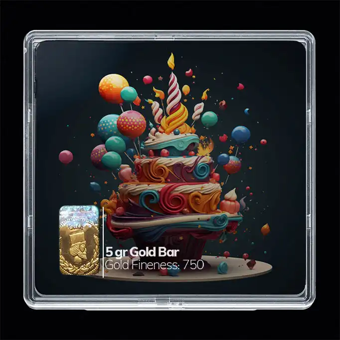 شمش طلا 18 عیار مدوپد مدل کیک کد SG10867