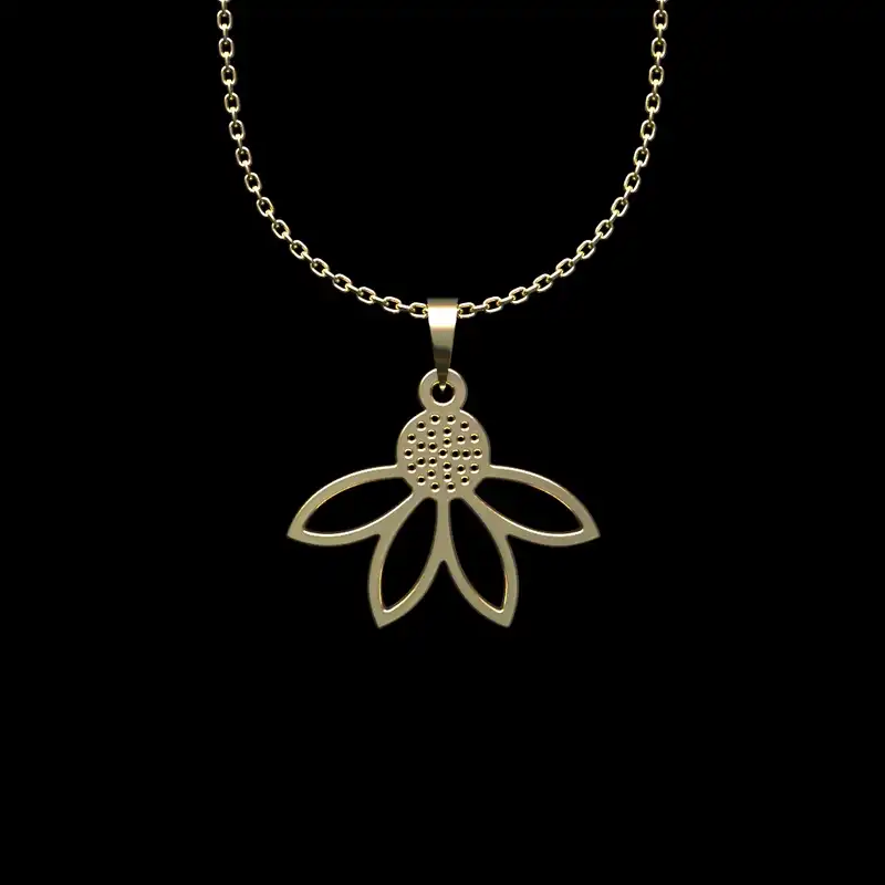 گردنبند طلا 18 عیار زنانه مدوپد مدل گل کد II2-1-1166