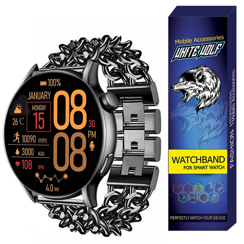 بند وایت ولف مدل WB-CART مناسب برای ساعت هوشمند گلوریمی M2 MAX 22mm