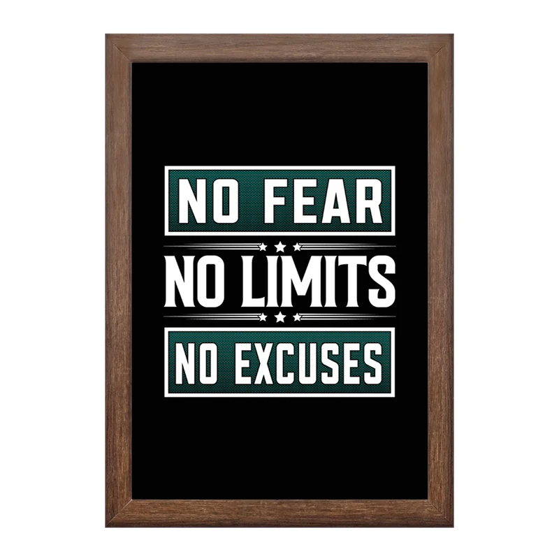 تابلو خندالو طرح No Fear No Limits No Excuses کد F1053