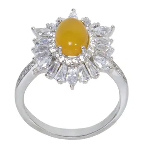 انگشتر نقره زنانه  بازرگانی میلادی مدل عقیق شرف الشمس کد AWR_004