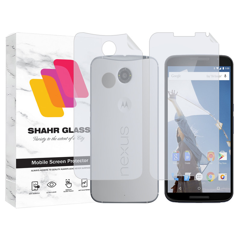 محافظ صفحه نمایش هیدروژل شهر گلس مدل MTNANFBSH مناسب برای گوشی موبایل موتورولا Nexus 6 به همراه محافظ پشت گوشی