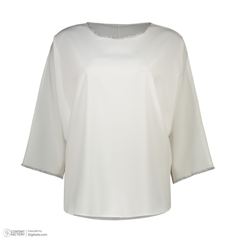 بلوز آستین سه ربع زنانه مدل 02 رنگ سفید