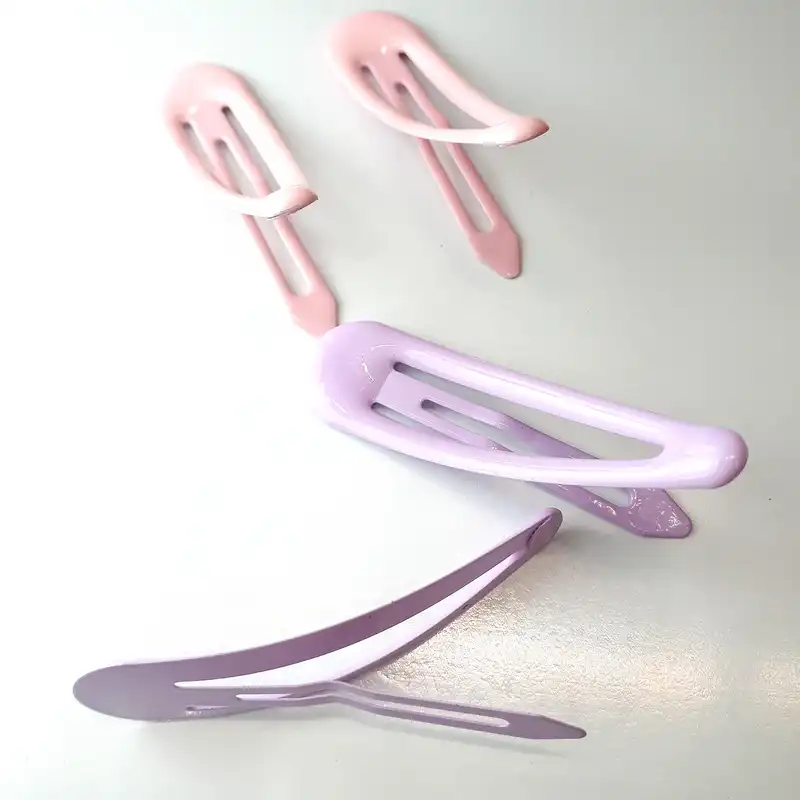 گیره مو زنانه مدل تق تقی پاستیلی کد kh545 بسته 2 عددی