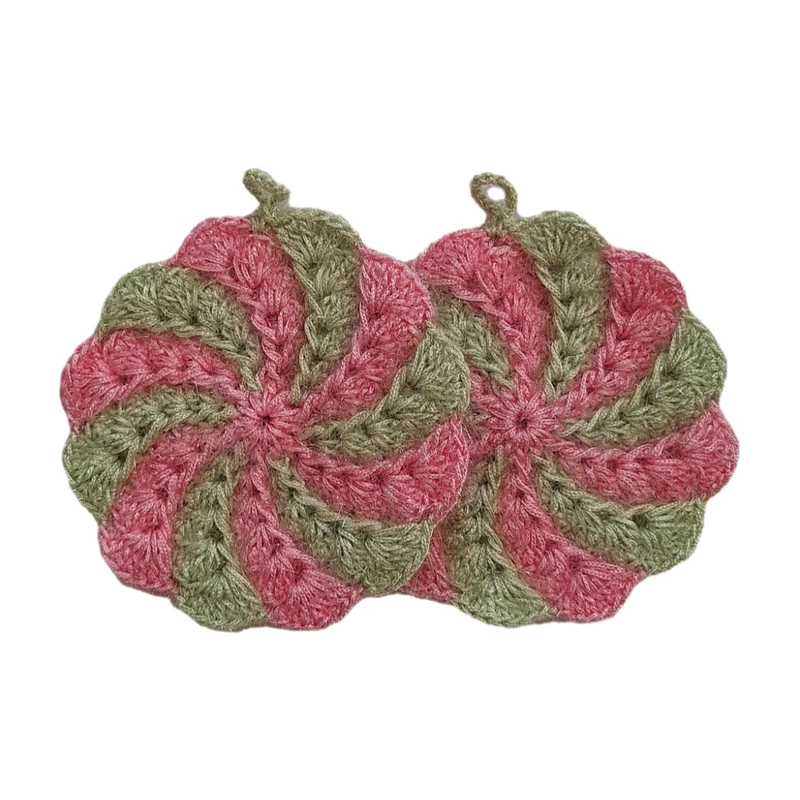 اسکاچ ظرفشویی بافتنی مدل فرفره ای مجموعه دو عددی