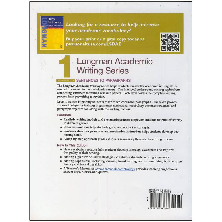 کتاب Longman Academic Writing Series 1 Sentences to Paragraphs 2nd Edition اثر Linda Butler انتشارات pearson کتاب Longman Academic Writing Series 1 Sentences to Paragraphs 2nd Edition اثر Linda Butler انتشارات pearson