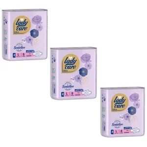نوار بهداشتی بالدار نازک  روز لیدی کر مدل مخملی سایز بزرگ 3 بسته 8 عددی