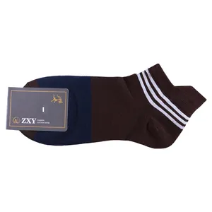 جوراب مدل مچی سه خط پاشنه رنگ قهوه ای