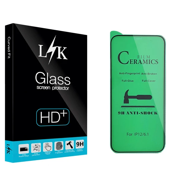 محافظ صفحه نمایش سرامیکی ال کی مدل +HD مناسب برای گوشی موبایل اپل iPhone 12pro
