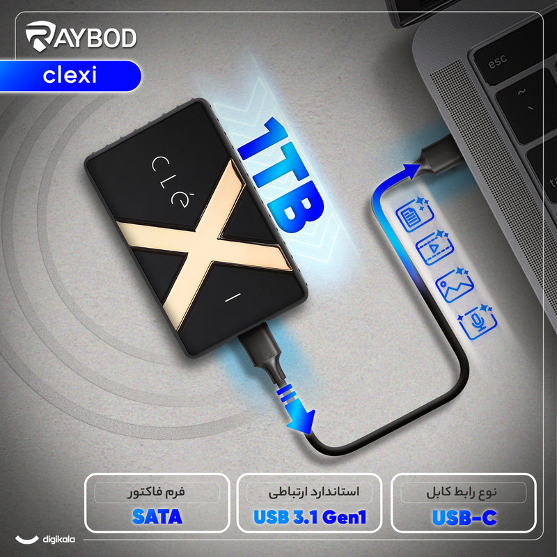 اس اس دی اکسترنال کلکسی مدل SSD Drive ظرفیت 1 ترابایت رابط USB 3.1 Gen1