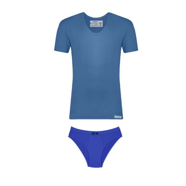 ست شورت و زیرپوش مردانه آذر مدل AR185 رنگ آبی