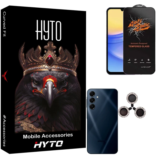  محافظ صفحه نمایش هیتو مدل Antistatic Touch مناسب برای گوشی موبایل سامسونگ galaxy a16 به همراه محافظ لنز نگینی