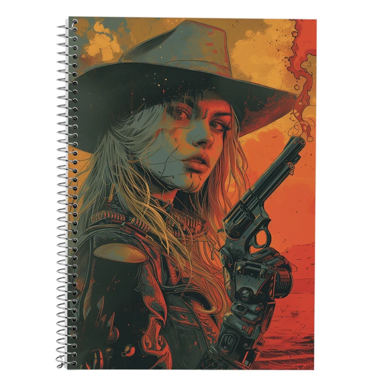 دفتر زبان 50 برگ مدوپد مدل دو خط طرح رد دد red dead کد DF13514