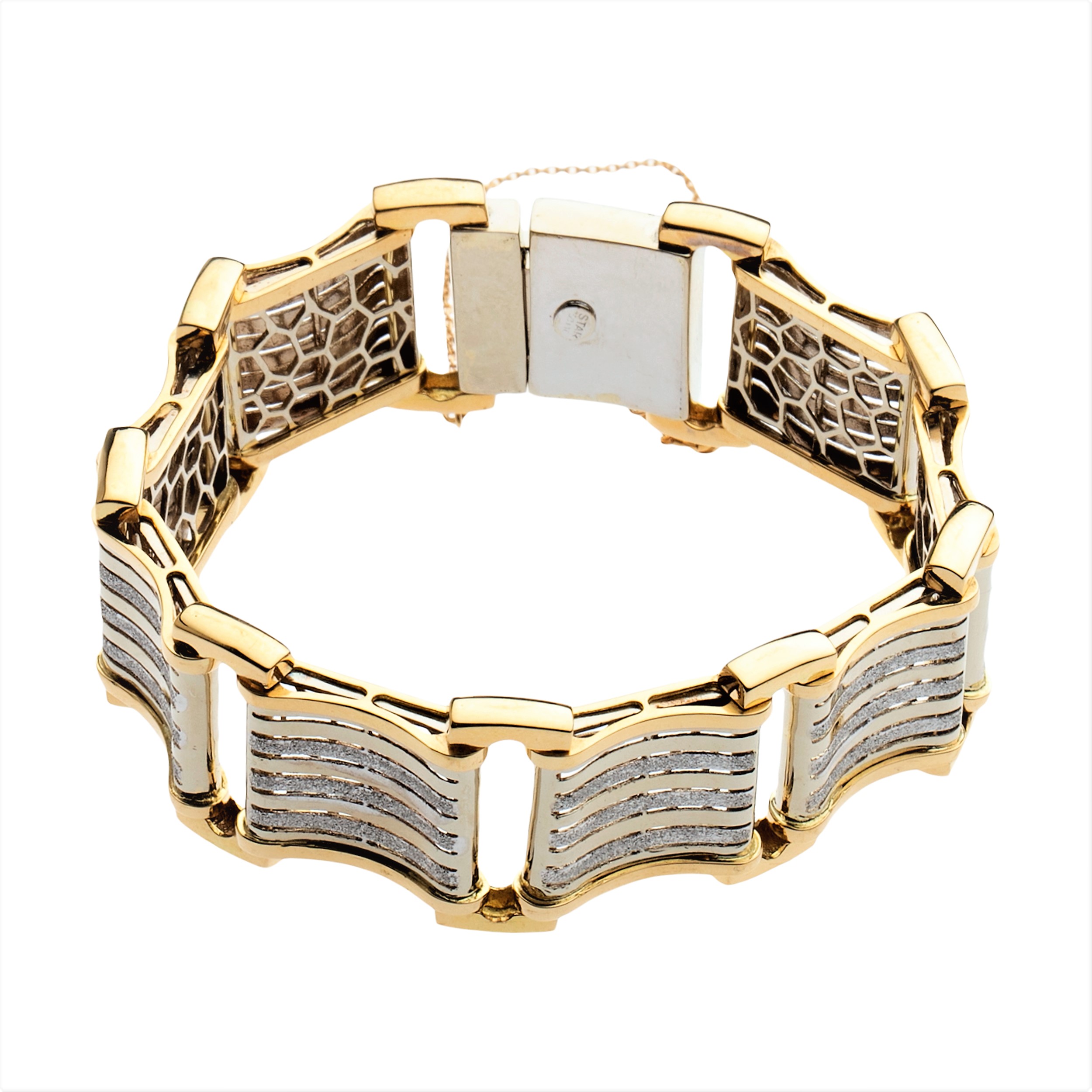 دستبند طلا 24 زنانه طرح حصیری مدل T16763