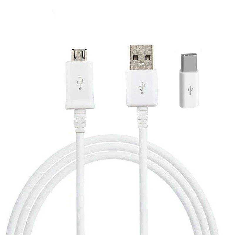 کابل تبدیل USB به microUSB مدل ECB-DU4EWE طول 1.5 متر به همراه مبدل OTG USB-C