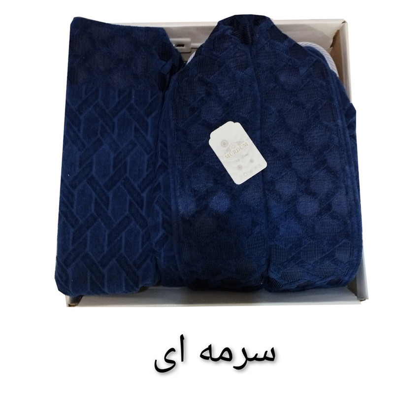سرویس حوله پالتویی 4 تکه موردوم طرح رویال کد H-402