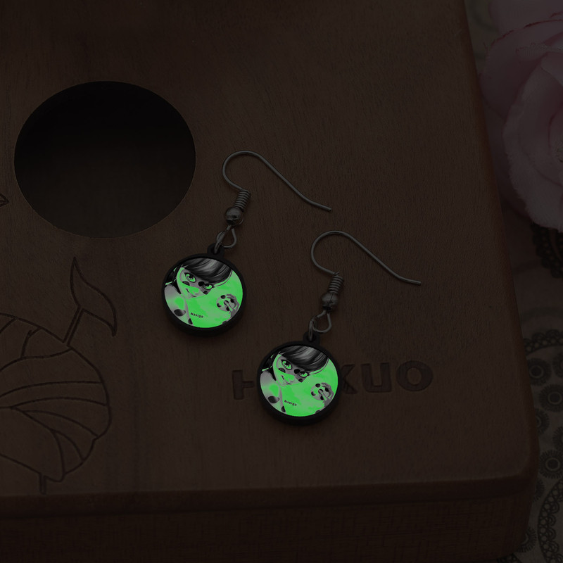 گوشواره زنانه ناکسیگو مدل شب تاب طرح دختر کفشدوزکی کد ES8183