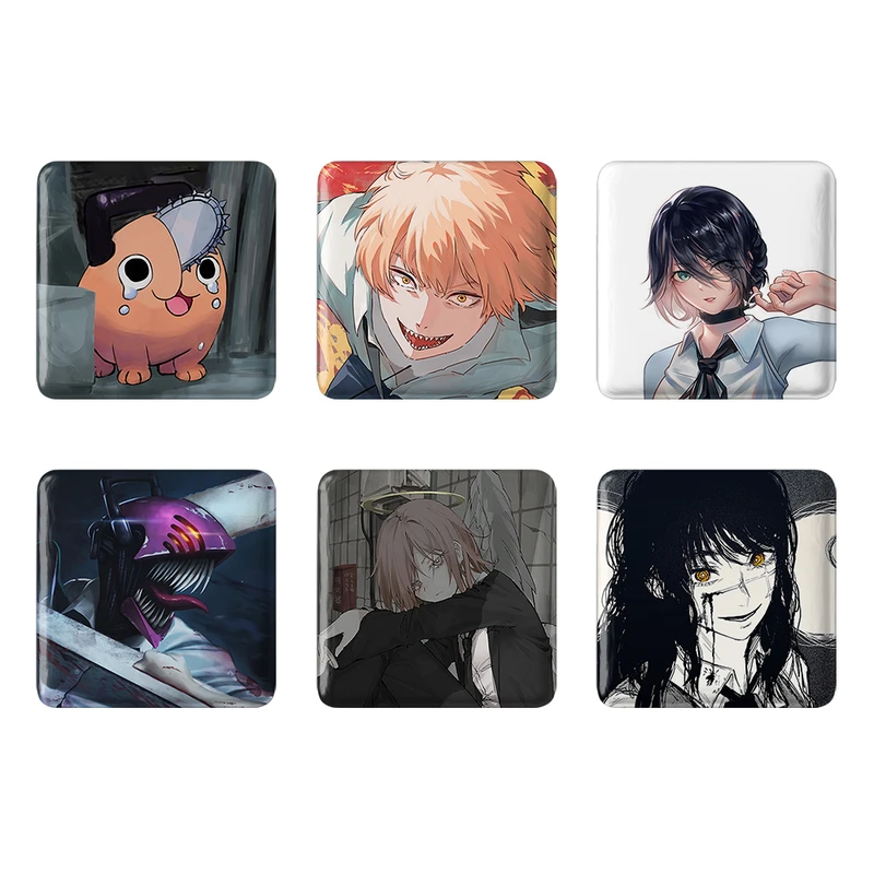 مگنت خندالو طرح انیمه مرد اره ای Chainsaw Man کد 1435A مجموعه 6 عددی