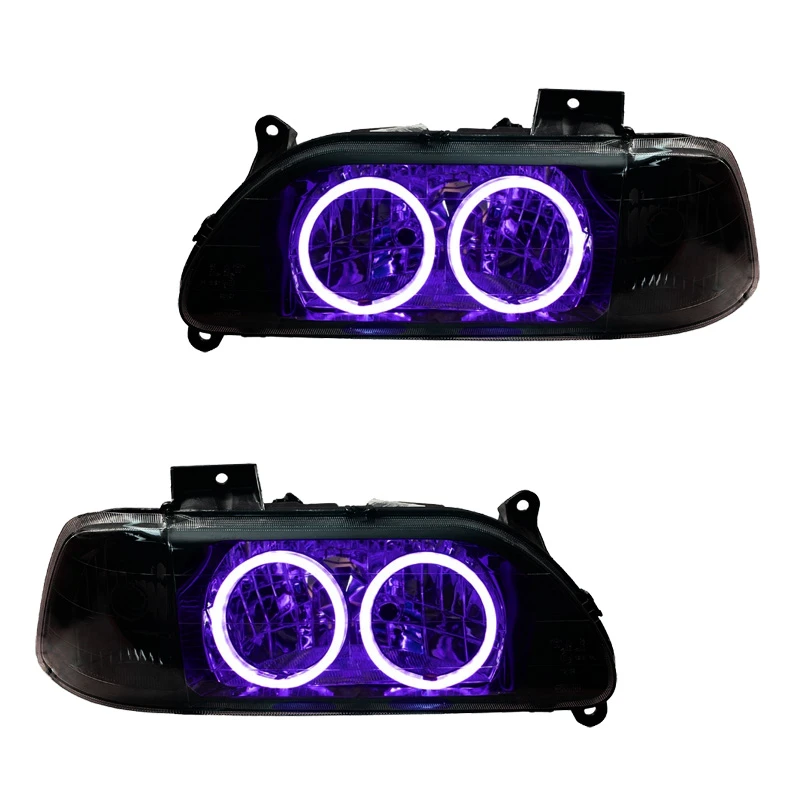 چراغ جلو خودرو گروه پژوهش صنعت مدرن مدل 3D-Ring-Purple-B مناسب برای پراید بسته دو عددی